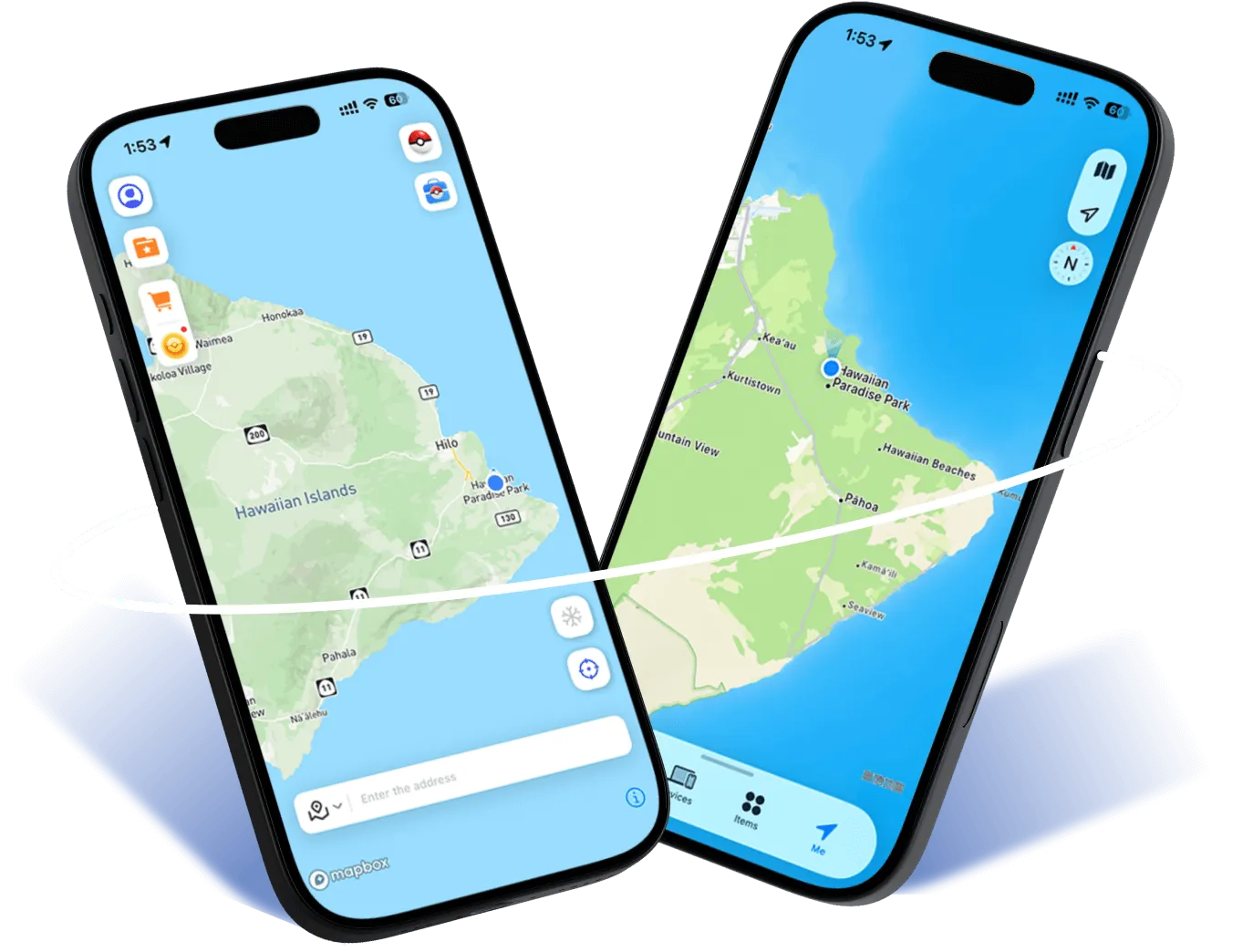 Mobile maps and virtual location illustration